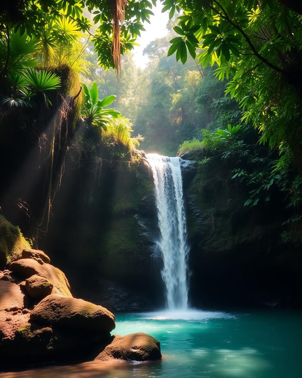 Costa Rica jungle waterfall